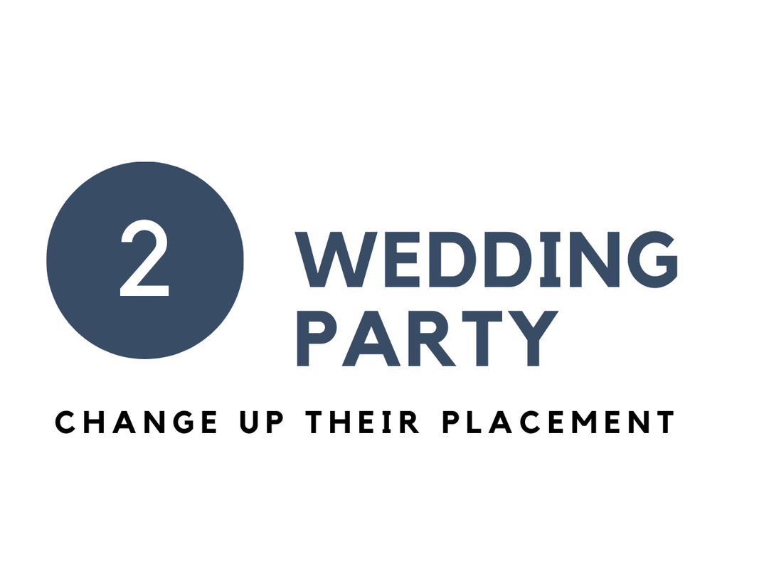 Wedding party placement during ceremony with social distancing