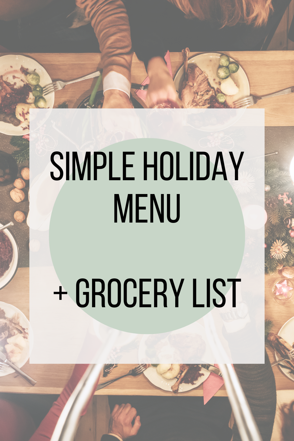 holiday menu and grocery list freebie