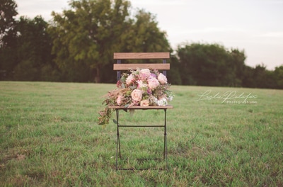 rustic wedding, industrial style and inspiration, bouquet on chair photography
