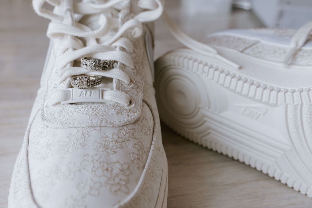 family owned venue - wedding day tennis shoes