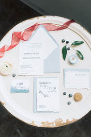 Sincerely Addison wedding stationery set watercolor