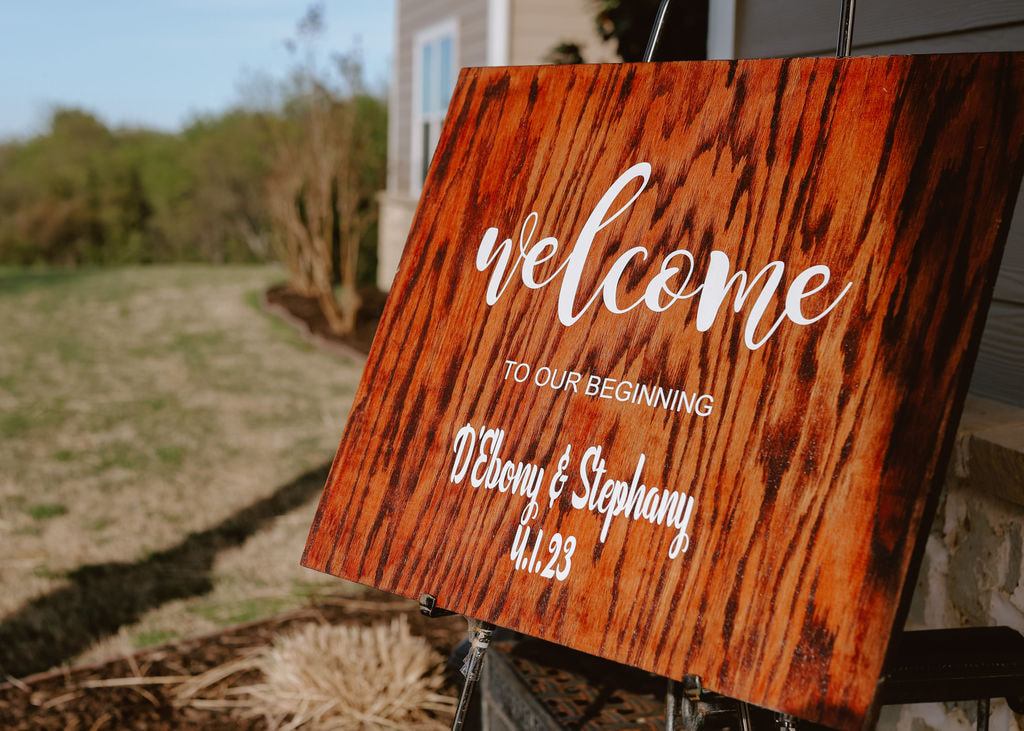 welcome sign wedding venue
